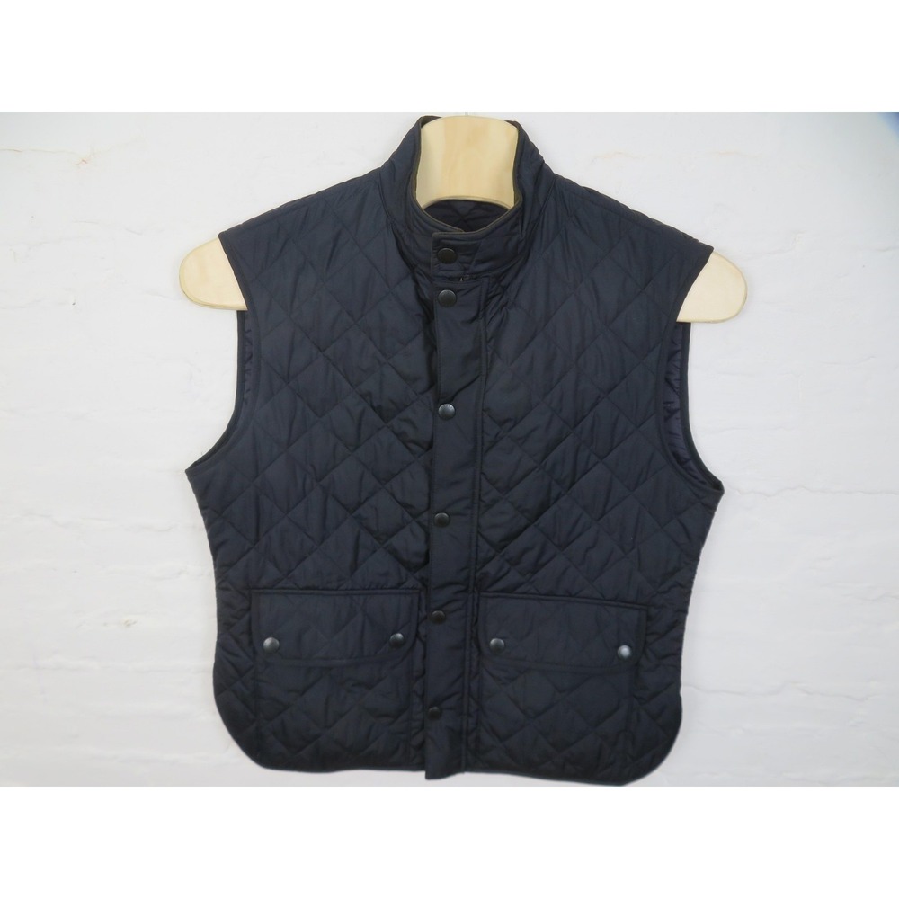 Barbour Lowerdale Gilet Vest Womens 2XL Navy Blue Quilted Insulated Zip Snap